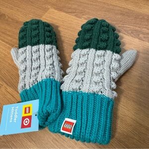 LEGO Kids Mittens - Teal and Gray